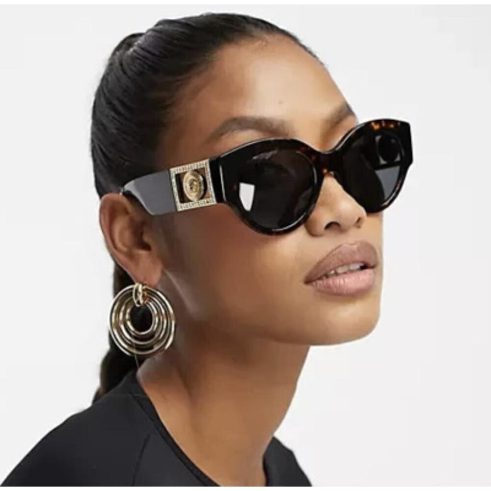 Versace Dark Grey Round Ladies Sunglasses - Picture 2 of 2